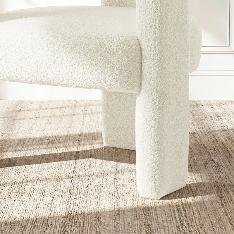 Fauteuil demi-tonneau pour salon 23 po Boucle, Beige
