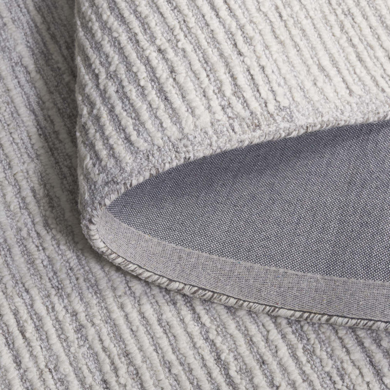 Abstract Hand Tufted Wool, Cotton Solid Color Indoor Rug, Rectangle 5' x 8'