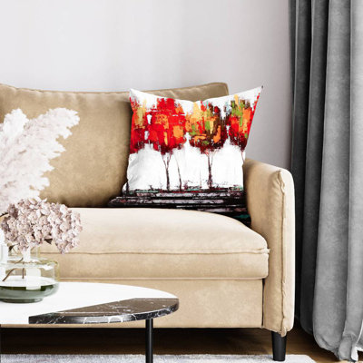 Abstract industrial style trees - 20"x20" Throw pillow - Poly twill - Print on demand