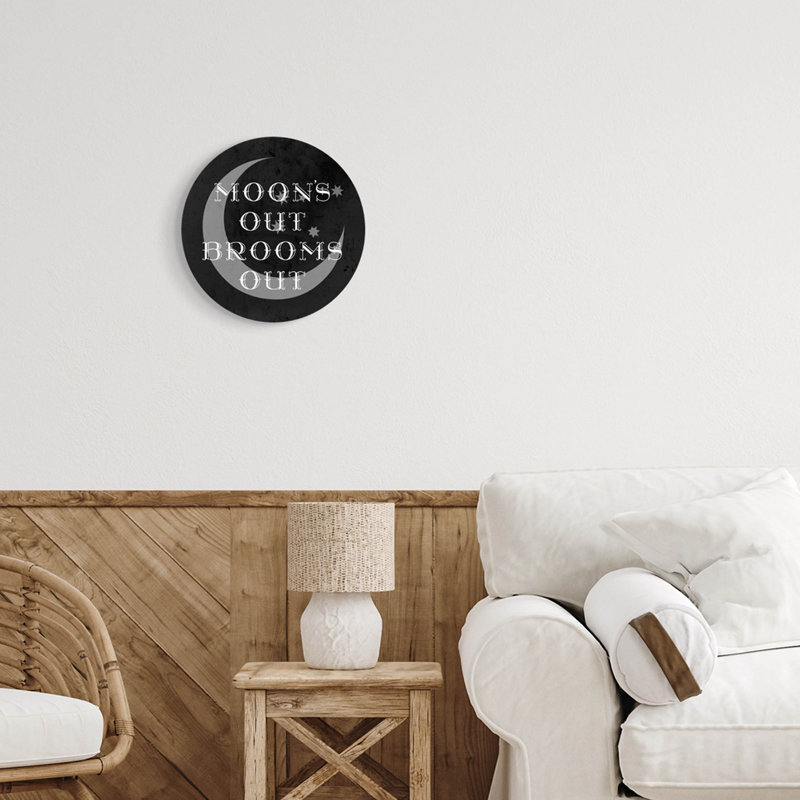 Plaque murale circulaire Moon's Out Bairs Out par Lil 'Rue