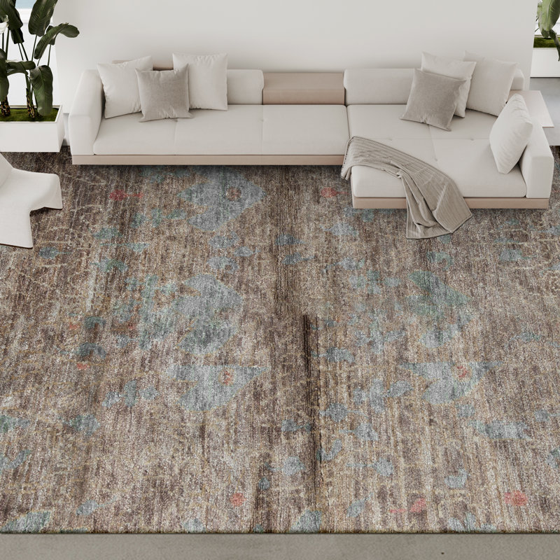 Hand-Knotted High-Quality Brown Area Rug