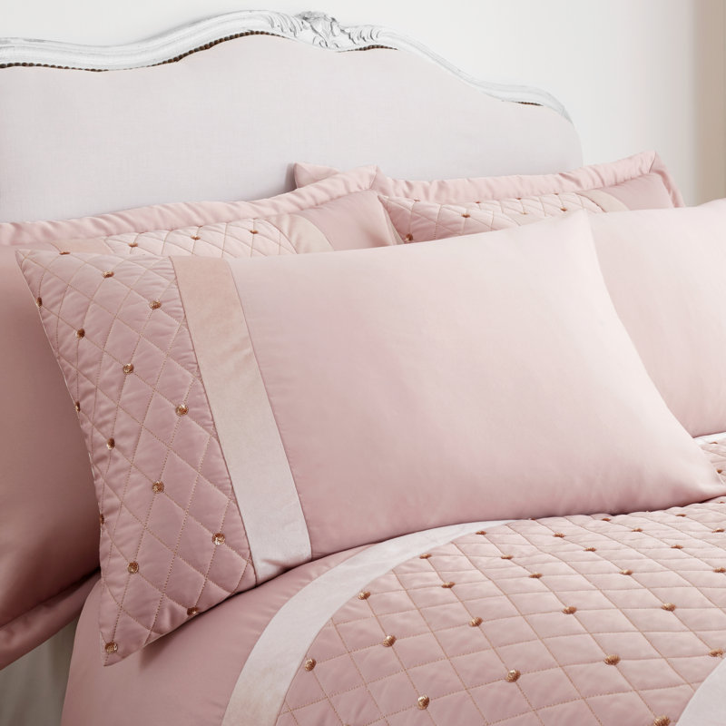 Sequin Cluster Duvet Cover Set with Pillowcases, Double - 2 Standard Pillowcases, Silver