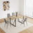 Mid Century Dining Table, 55", Wood Tabletop And Black Metal Legs, For Modern Homes Rustic Industrial 55" Style, Seats 4-6, Long-lasting-432052913