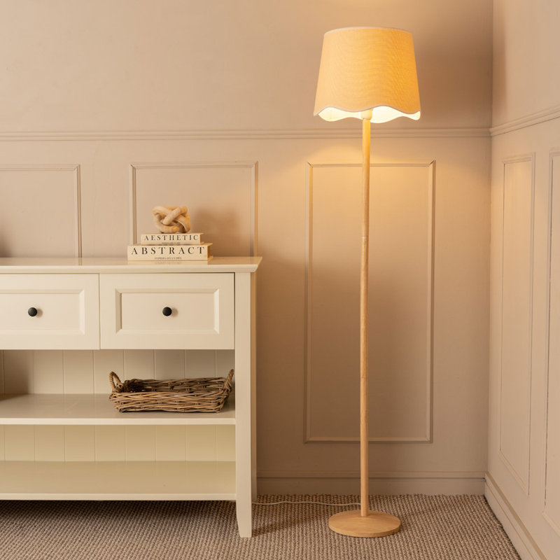 Rozana 161cm Traditional Floor Lamp, No, Natural