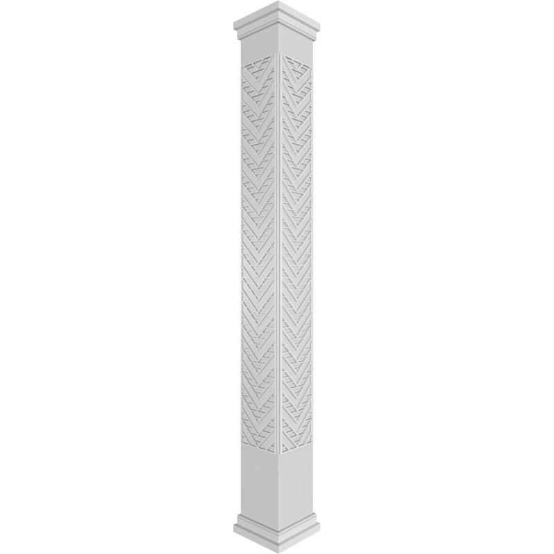 Gilcrest carré non effilé avec colonne Capital Prairie et Prairie, H 120 po x l 9,625 po x P 9,625 po