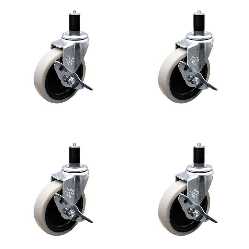 Thermoplastic Caster with Brake