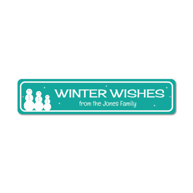 Plaque d'hiver «Winter Wishes», H 4 po x l 18 po x P 0,04 po