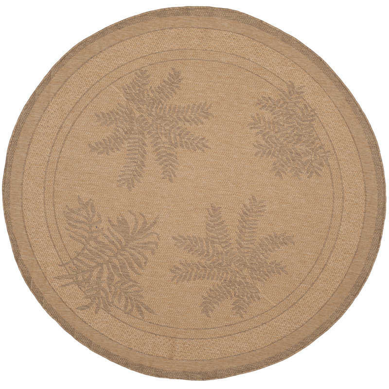 Tapis d'intérieur / extérieur à motif floral Lueck, Rond 6 pi 7 po
