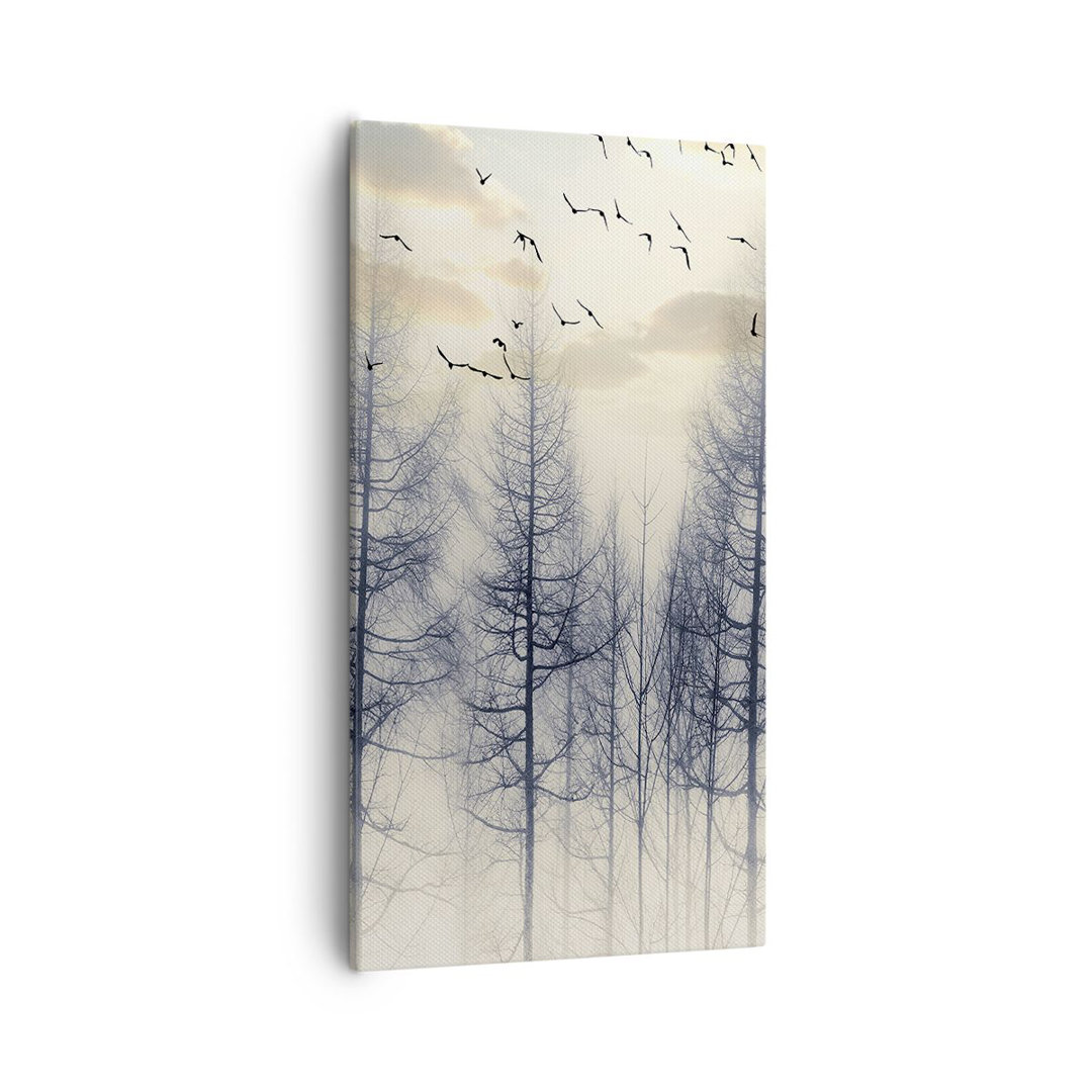 Leinwandbild Trees Birds Sky