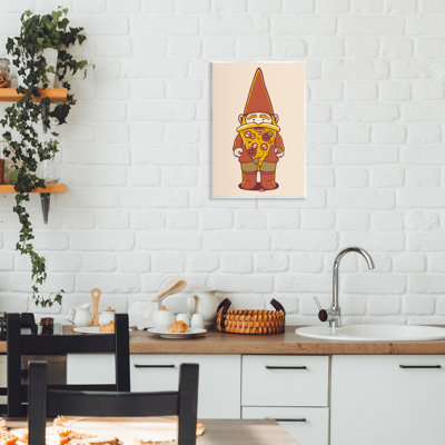 Plaque murale Happy Pizza Gnome, design par Tobe Fonseca