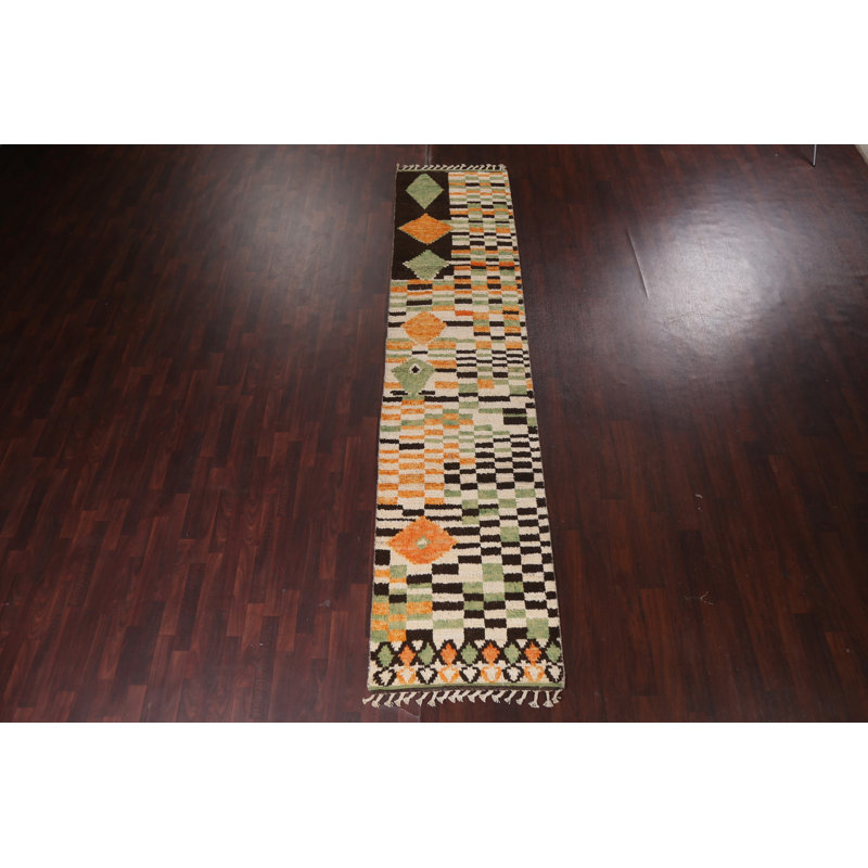 Tapis de couloir tribal marocain noué à la main 3 x 13