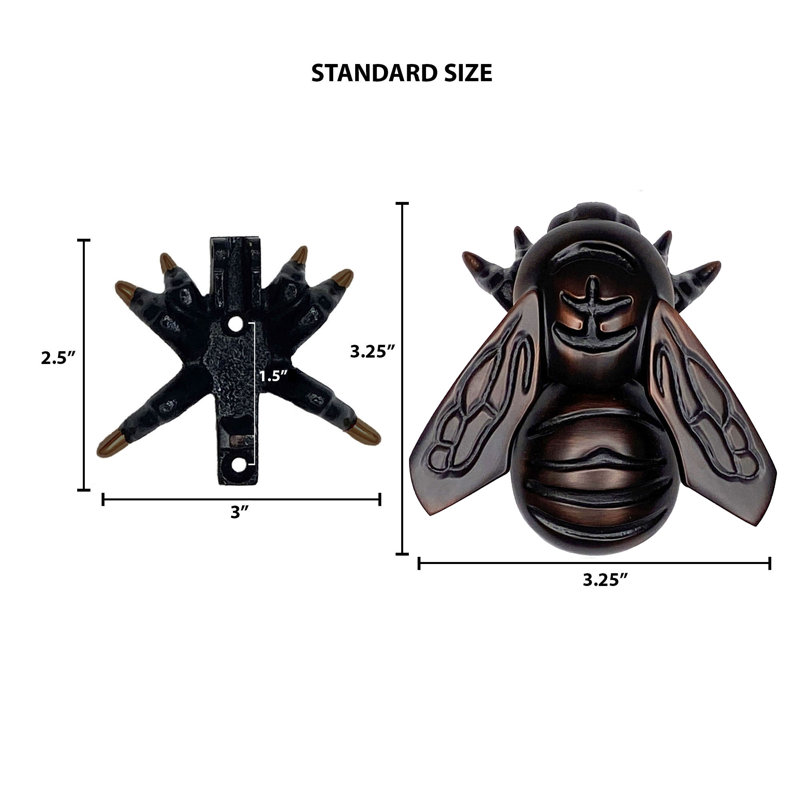 Heurtoir de porte bourdon, H 3,25 po x l 3,25 po x P 1,5 po, Bronze huilé