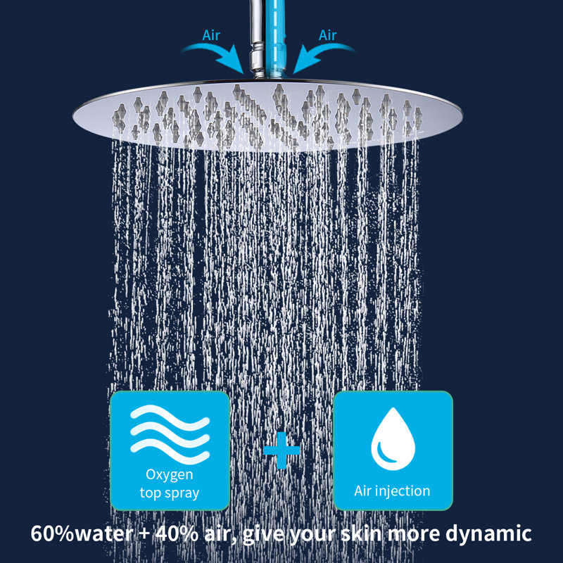 Robinet de douche mural avec soupape brute, Chrome