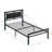 Jet Black Modern Twin Size Metal Platform Bed with Sturdy Support Structure, No Box Spring Required