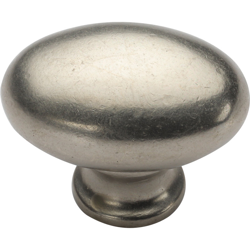 Oval (Egg) Cabinet Knob, White Bronze, 1.5