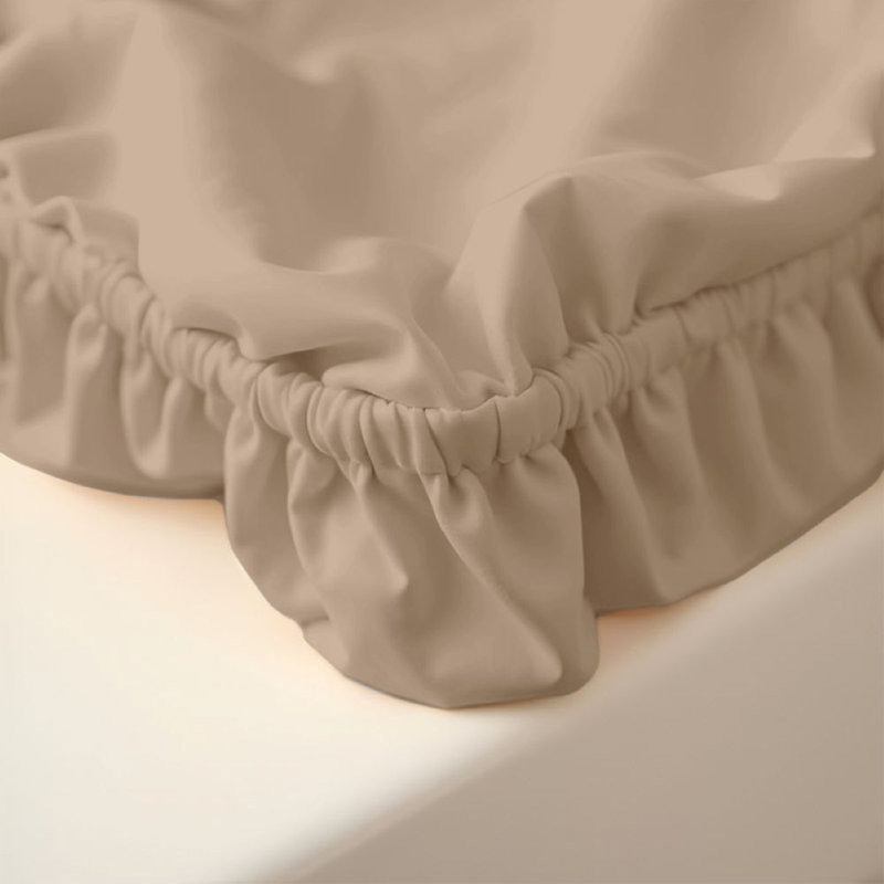 Paul's Microfibre Super Soft Brushed Deep Fitted Bed Sheet, Kingsize (5'), Beige