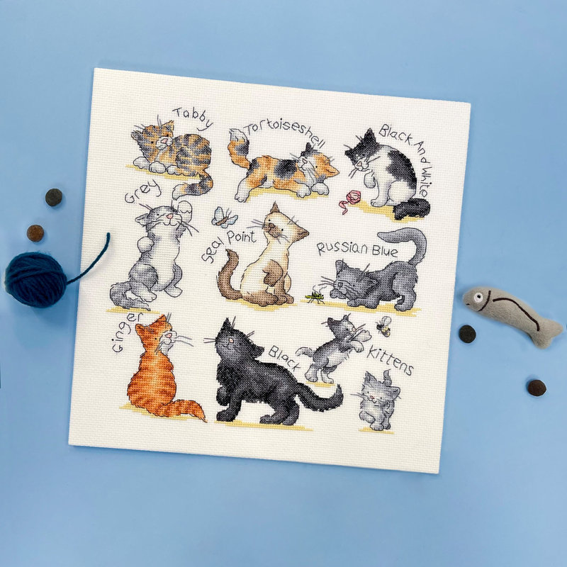Miaou! Ensemble de points de croix comptés par les deux fils XKG15