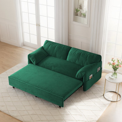 Velvet 3-in-1 Convertible Loveseat Sleeper Sofa Bed