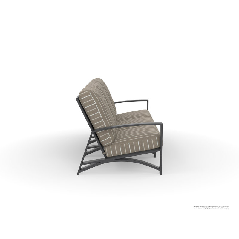 Arc Outdoor 3 - Seat Patio Sofa, Muscle Beach Grey, Carbon Black