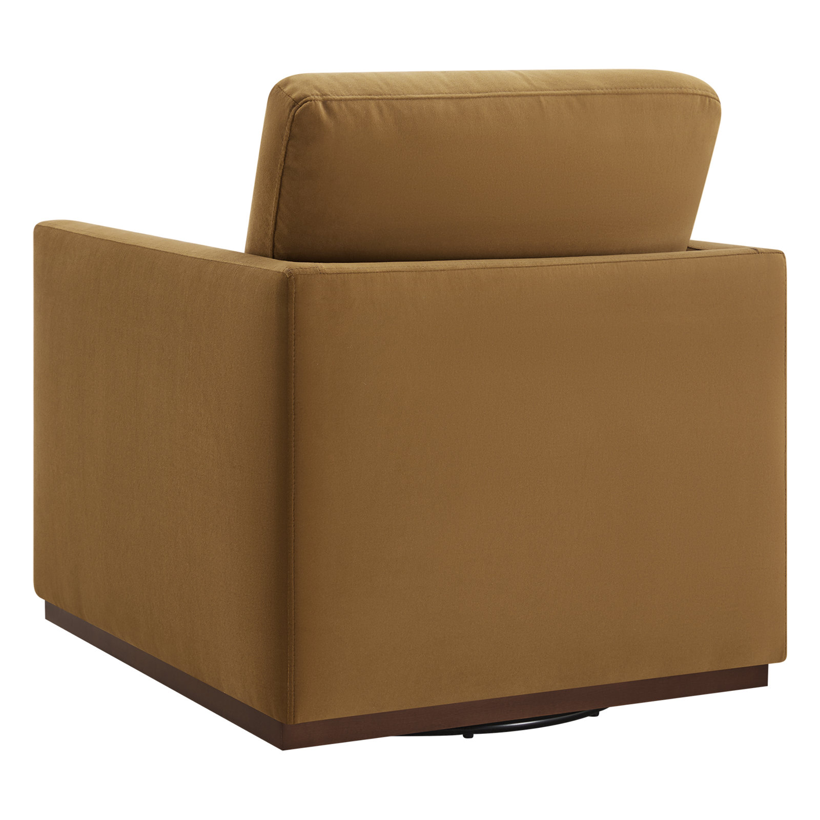 Bobbi Upholstered Swivel Armchair, Brown Polyester