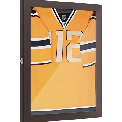 24" X 32" Brown Showcase, , With Magnets And Hanger, Fits Baseball, , , Soccer, Memorabilia Sports Display, Brown, /- Acrylic Door