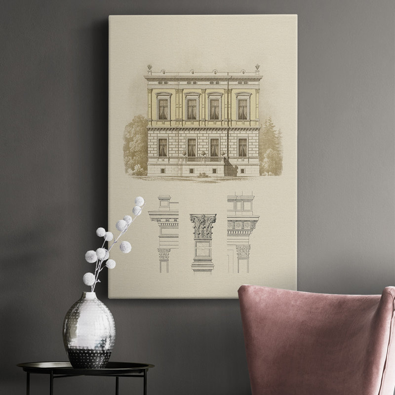 Estate and Plan IV - Peinture sur toile tendue, H 18 po x l 12 po x P 1 po