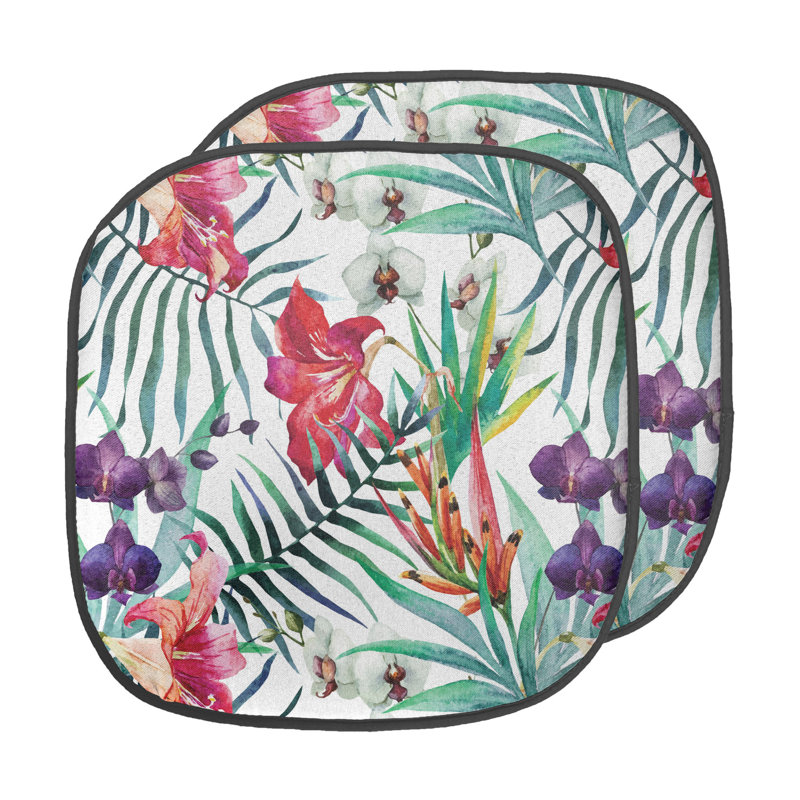 Outdoor 1.38'' Dining Chair Seat Cushion, Green/Red/Purple