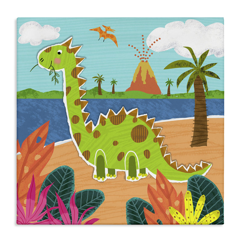 «Dinosaur on Beach» par Tina Finn, H 36 po x l 36 po