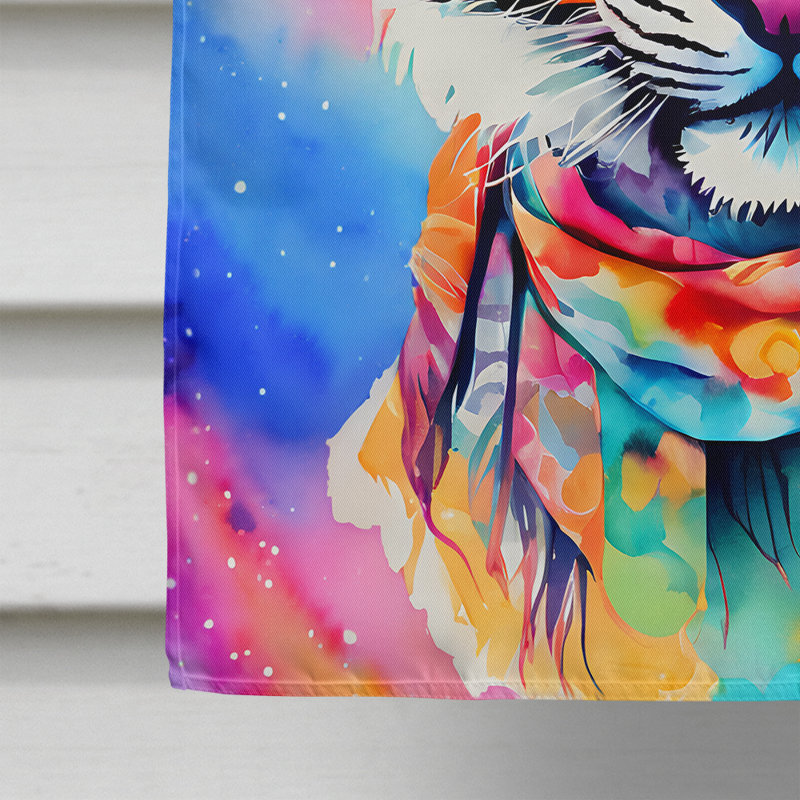 Drapeau de maison de tigre blanc hippie