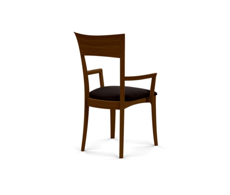 Ingrid Upholstered Arm Chair, Ebony, Natural Walnut
