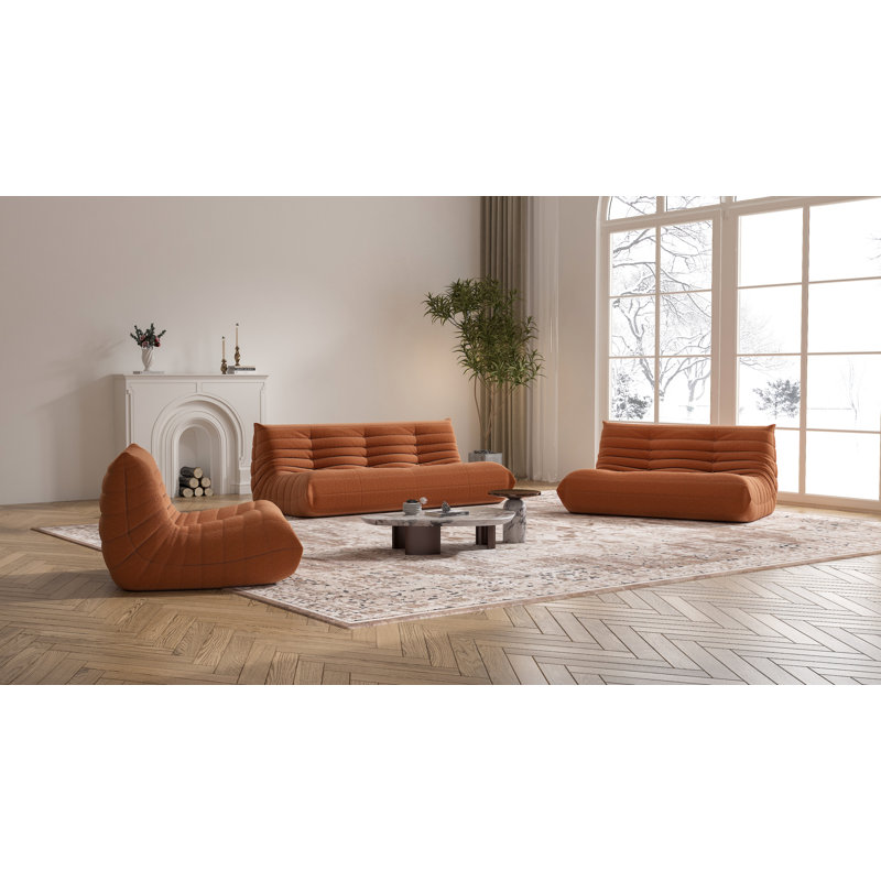 Ensemble de 3 chauffeuses, canapé-lit sur pied, fauteuil à billes d'angle, canapé Tatami, canapé d'angle (canapé, causeuse et fauteuil)