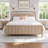 Honey Solid Wood Platform Bed-95846925