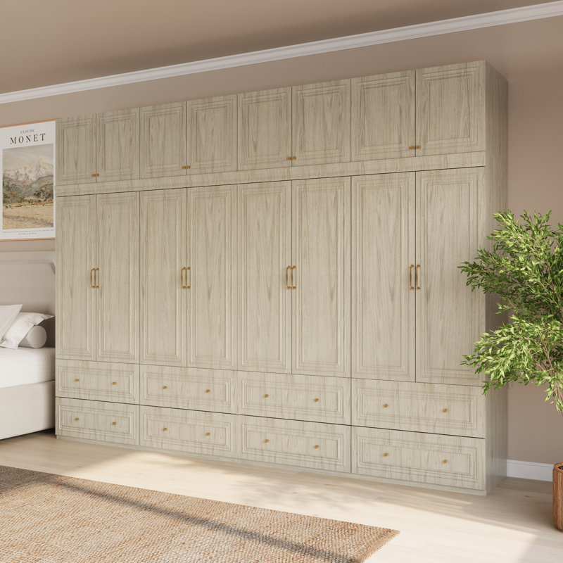 126 " W Modular Wardrobe, Natural Birch