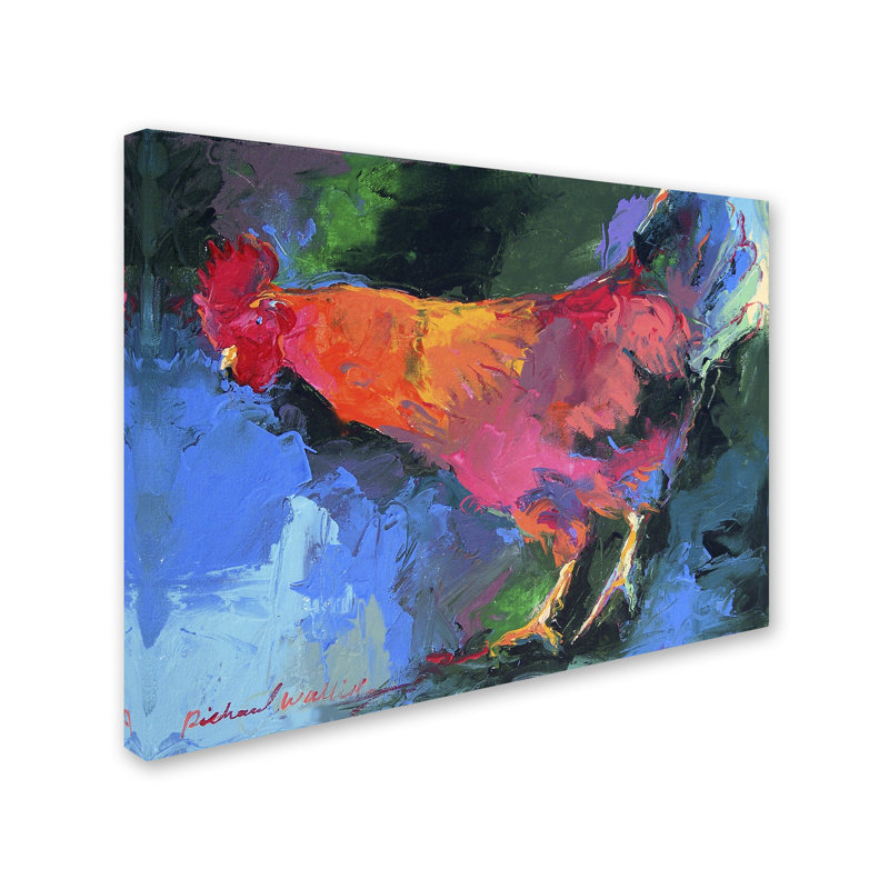 « art poulet », reproduction sur toile tendue, H 14 po x l 19 po