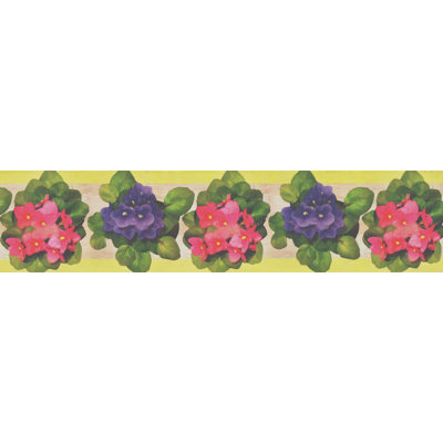 Peel and Stick Self Adhesive Floral Wallpaper Border Flowers 15 ft by 5 in -  CONCORD WALLCOVERINGS â¢, 2488