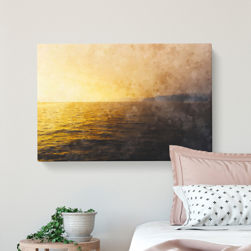 Sun Upon The Oceans Surface - Wrapped Canvas Print, 35cm H x 50cm W x 3cm D