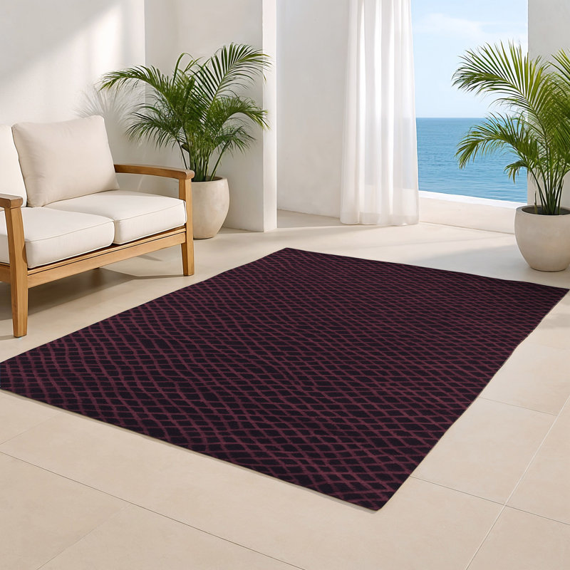 Tapis mauve intérieur et extérieur Trellis, Rectangulaire 8 pi x 10 pi