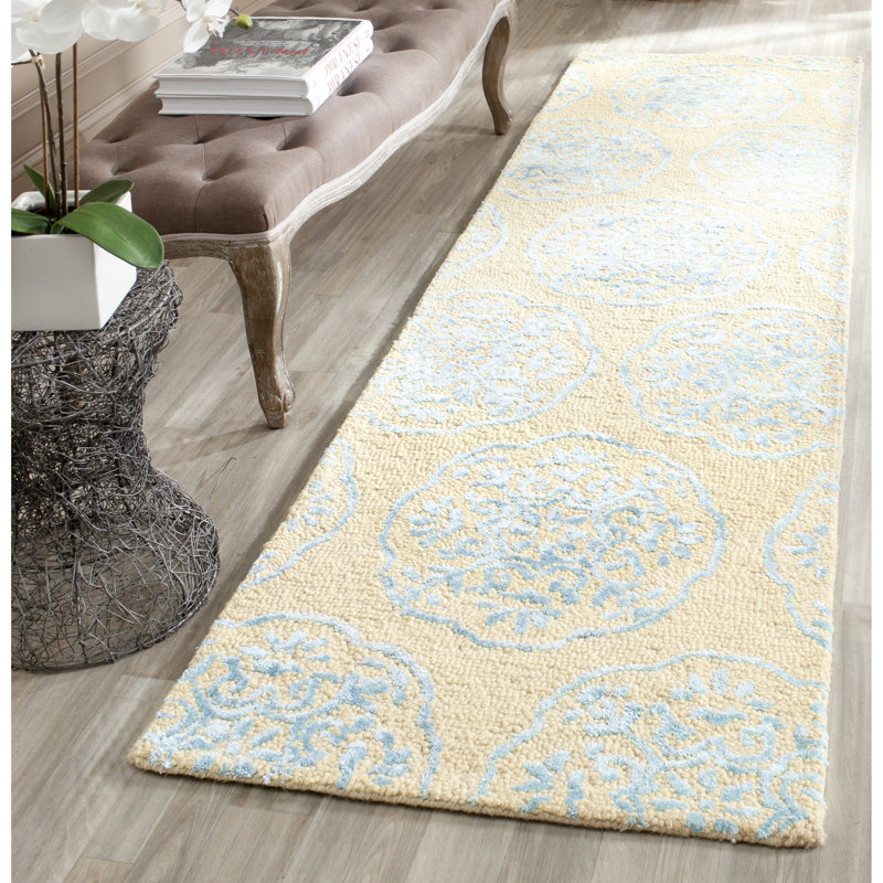 Tapis géométrique en laine touffeté à la main Bella, Coureur 2'3" x 8'