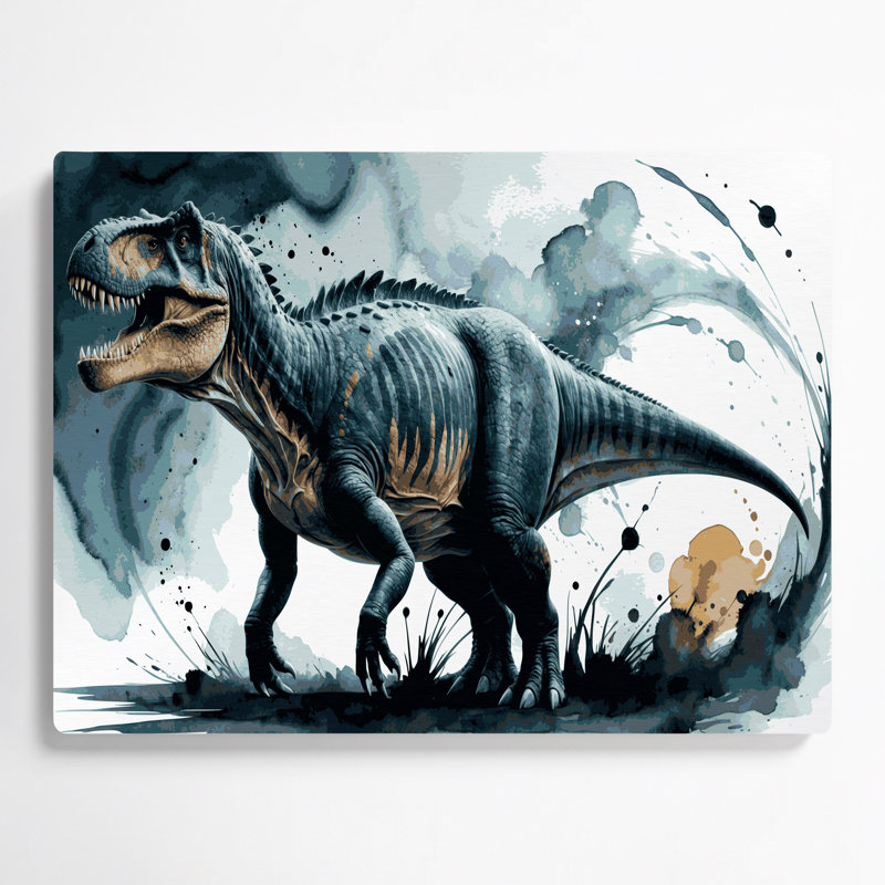 «Dinosaur Titanosaurus», art mural en métal bleu, H 11 po x l 14 po