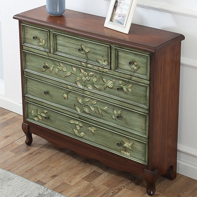 Console verte et bois manufacturé vert