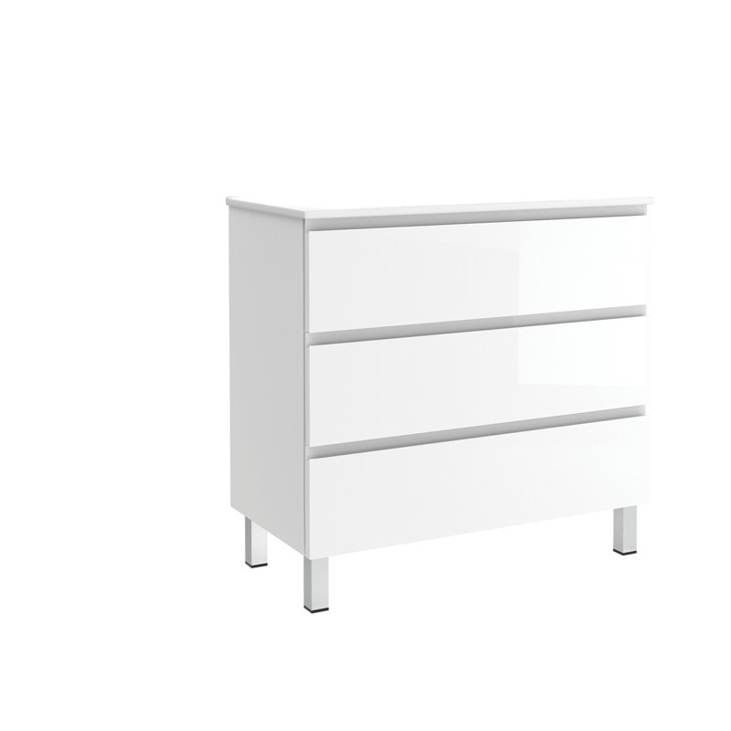 Costa 36'' Single Bathroom Vanity Base Only, Glossy White