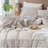 MooMee Sheet Set Extra Deep Pocket 100% Washed Cotton Linen Like Textured Lightweight Breathable-469595444-467774904