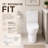 Modern Ceramic One Piece Toilet, 12-Inch Rough-In, 1.1/1.6 GPF Dual Flush Elongated Toilet with Soft-Close Quick-Release Seat, Easy Clean White Bathroom Toilet