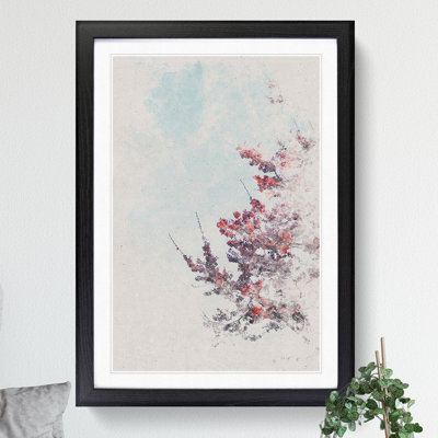 Branches of a Cherry Blossom Tree Watercolour - Picture Frame Graphic Art on MDF