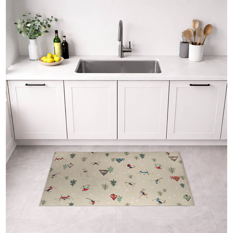 Tapis de cuisine Downhill, Ivoire ivoire, Rectangle 5 pi x 7 pi