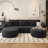 138.6" U Shaped Modern Modular Sectional Curved  Sofa with Ottoman, Minimalist Style Comfy Cloud Couch for Living Room Apartment, No Assembly Required Boneless Couches-1051966421-1051966422-1051966446