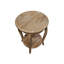 Table de bout ronde en bois de cèdre de 20 pouces avec tablette de rangement Austerity (finition bois flottant)