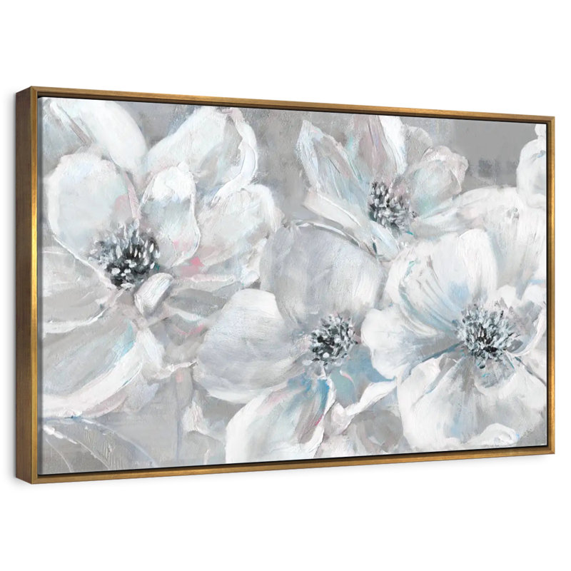 Bleu sarcelle tendre, Cadre flottant doré, 37 po x 25 po