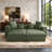 4-Piece Upholstered Green Corduroy Modular Sectional Sofa with Movable Ottoman – Fully Compressed, No Assembly Required-1698555118
