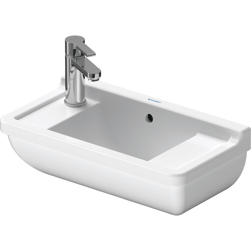 Duravit Starck 3 Ceramic 20" Wall Mount Bathroom Sink with Overflow, Right